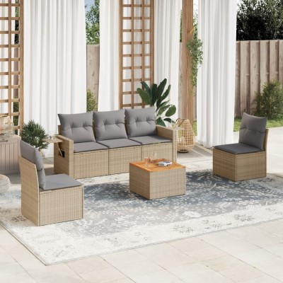 Sofa set with cushions, 6...