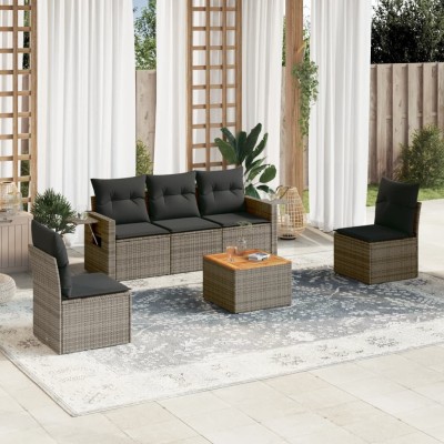 Sofa set with cushions, 6...