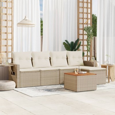 Sofa set with cushions, 6...