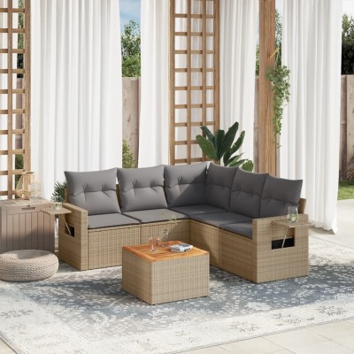 Sofa set with cushions, 6...