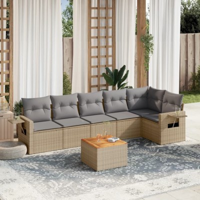 Sofa set with cushions, 7...