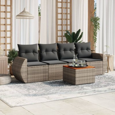 Sofa set with cushions, 5...