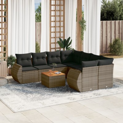 Sofa set with cushions, 9...