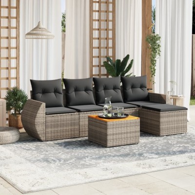 Sofa set with cushions, 6...