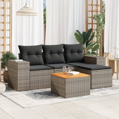 Sofa set with cushions, 5...