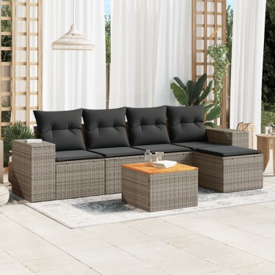 Sofa set with cushions, 6...