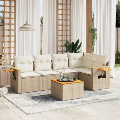 Sofa set with cushions, 6...