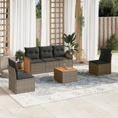Sofa set with cushions, 6...