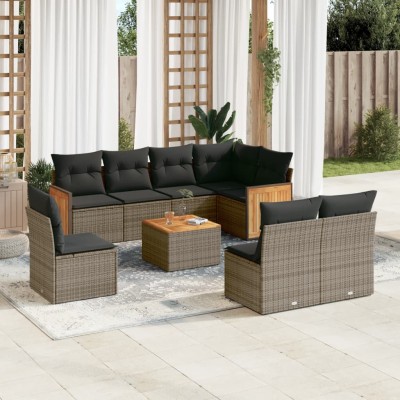 Sofa set with cushions, 9...