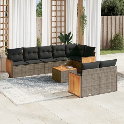 Sofa set with cushions, 9...
