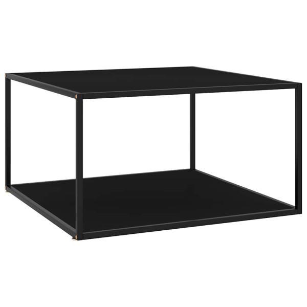 Coffee table with black glass, black, 90x90x50cm