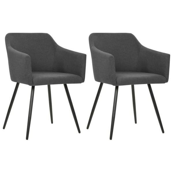 Dining room chairs, 2 pcs., dark gray, fabric