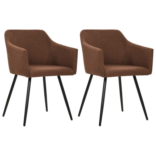 Dining room chairs, 2 pcs., brown color, fabric