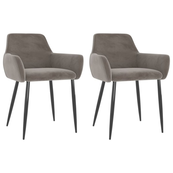 Dining room chairs, 2 pcs., light gray color, velvet