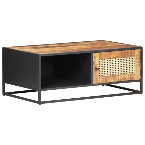 Coffee table, 90x50x35cm, mango wood and cane