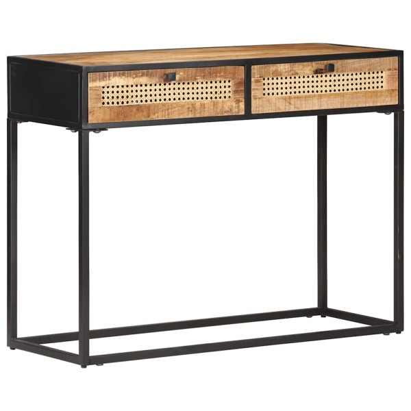 Console table, 100x35x75cm, mango wood and cane