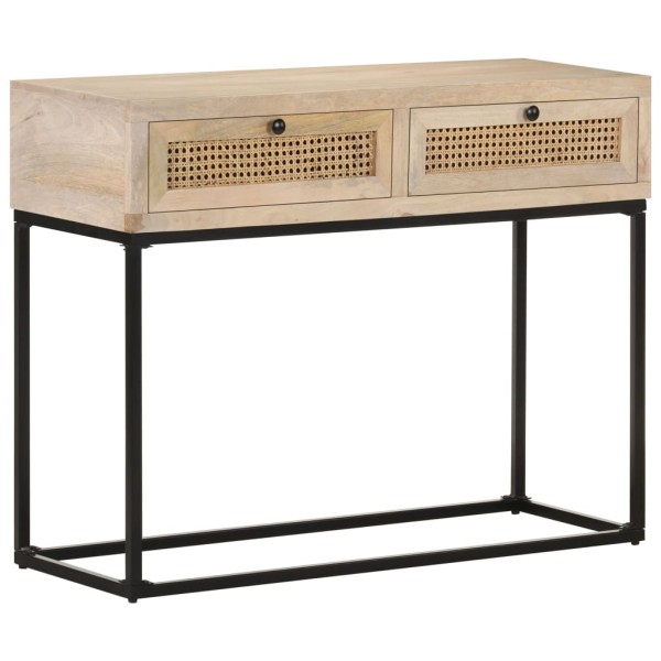 Console table, 100x35x76cm, mango wood and cane
