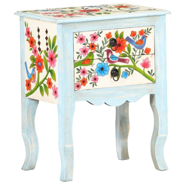 Bedside cabinet, 40x30x50cm, solid mango wood, hand painted