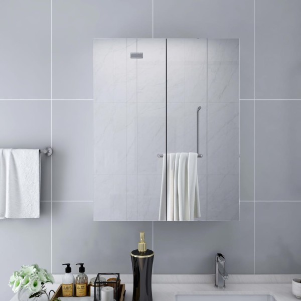 Bathroom mirror cabinet, white, 60x15x75cm, MDF