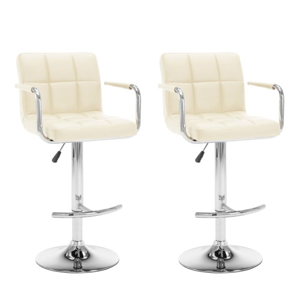 Bar stools, 2 pcs., cream color, artificial leather