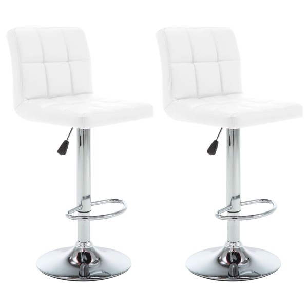 Bar stools, 2 pcs., white, artificial leather