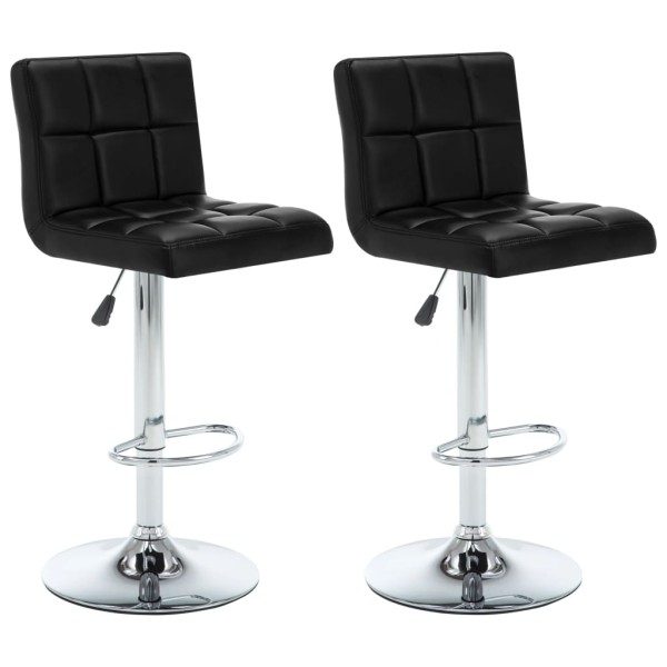 Bar stools, 2 pcs., black color, artificial leather
