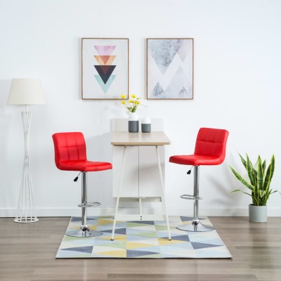 Bar stools, 2 pcs., red,...