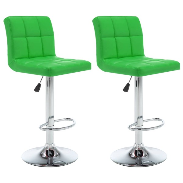 Bar stools, 2 pcs., green color, artificial leather