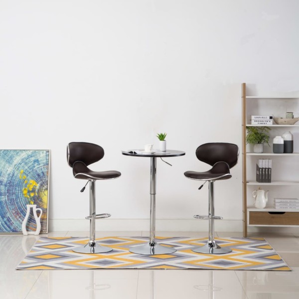 Bar stools, 2 pcs., brown color, artificial leather
