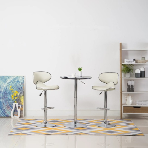 Bar stools, 2 pcs., cream color, artificial leather