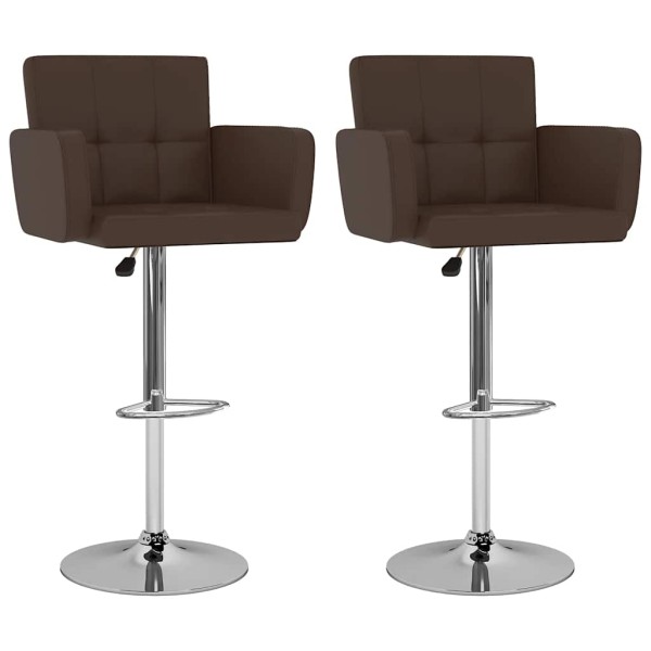 Bar stools, 2 pcs., brown color, artificial leather