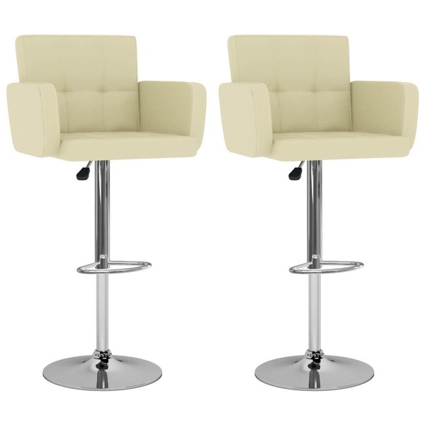 Bar stools, 2 pcs., cream color, artificial leather