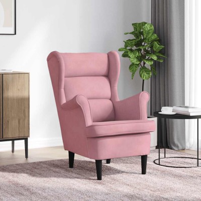Armchair, pink, velvet