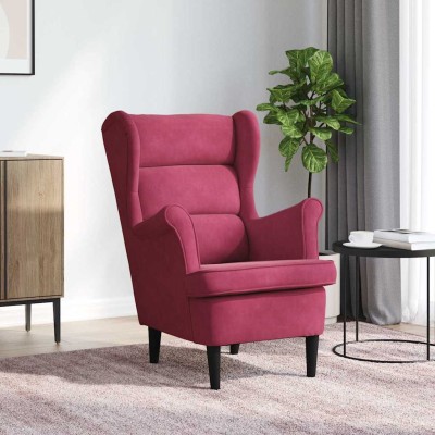 Armchair, red wine color,...