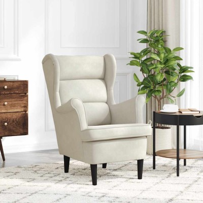 Armchair, creamy white, velvet