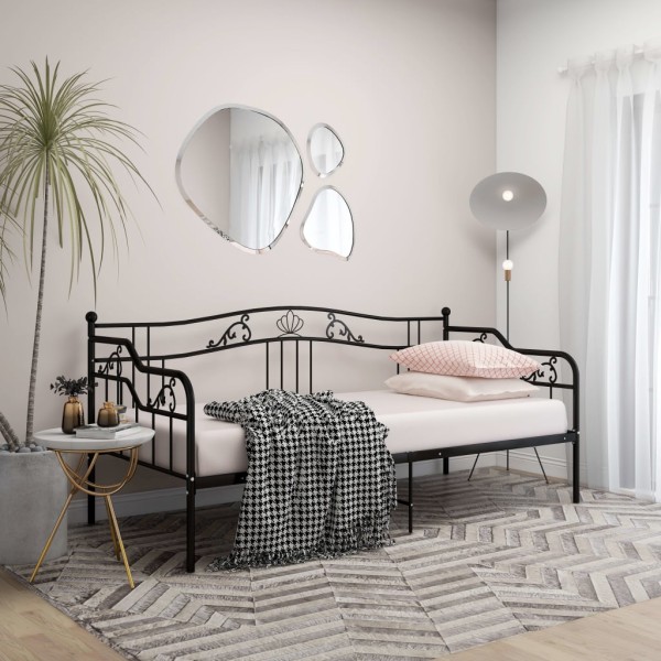 Sofa-bed frame, black, 90x200cm, metal