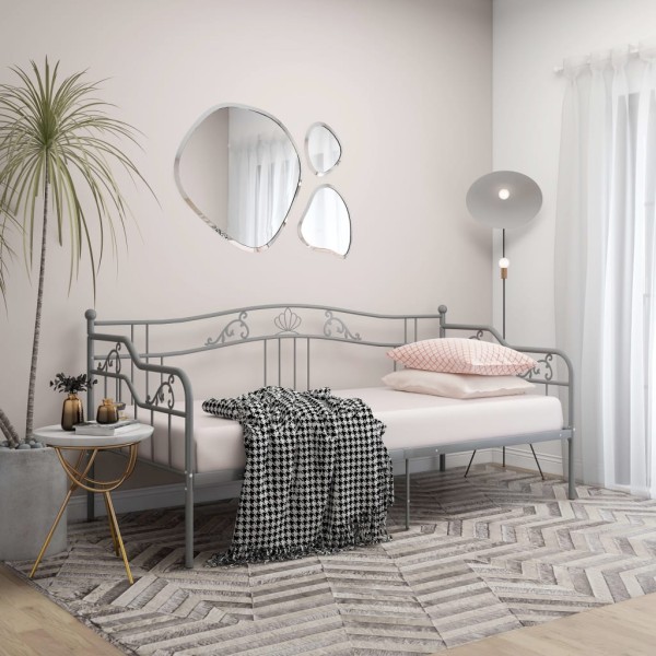 Sofa-bed frame, gray, 90x200cm, metal