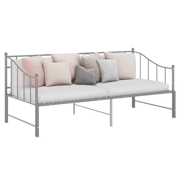 Pull-out sofa-bed frame, gray, 90x200cm, metal