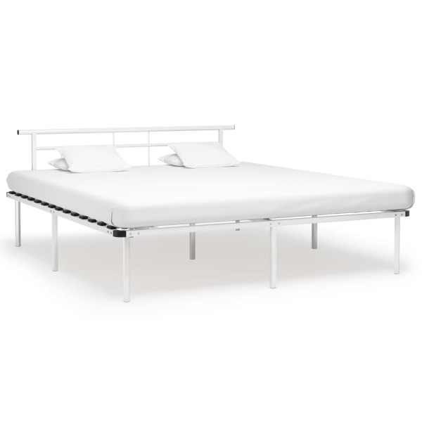 Bed frame, white, 200x200cm, metal