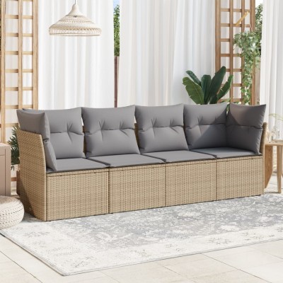 Sofa set with cushions, 4...