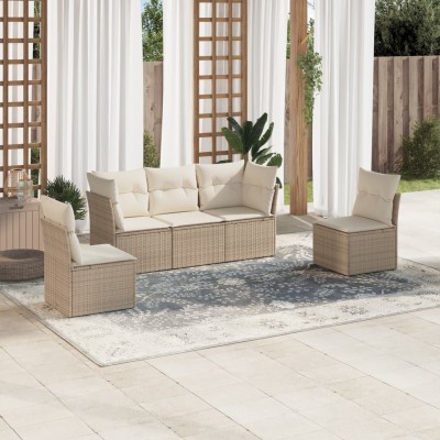 Sofa set with cushions, 5...