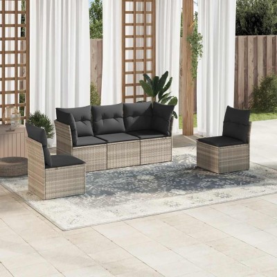 Sofa set with cushions, 5...