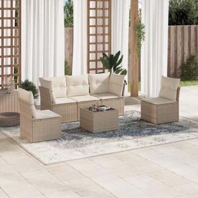 Sofa set with cushions, 6...