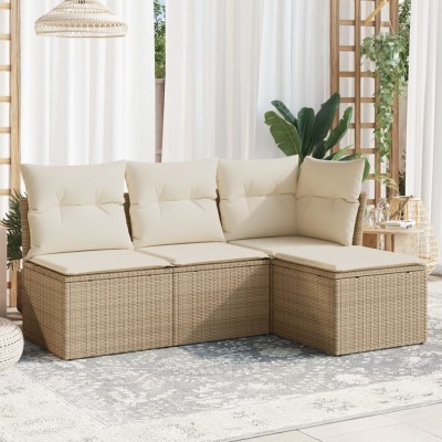 Sofa set with cushions, 4...