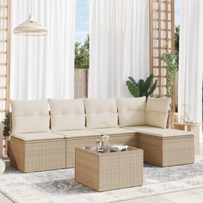 Sofa set with cushions, 6...