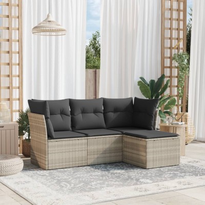 Sofa set with cushions, 4...