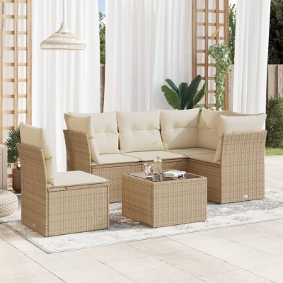 Sofa set with cushions, 6...