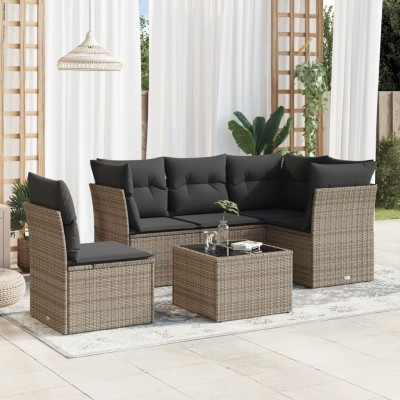Sofa set with cushions, 6...