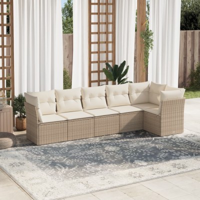 Sofa set with cushions, 6...