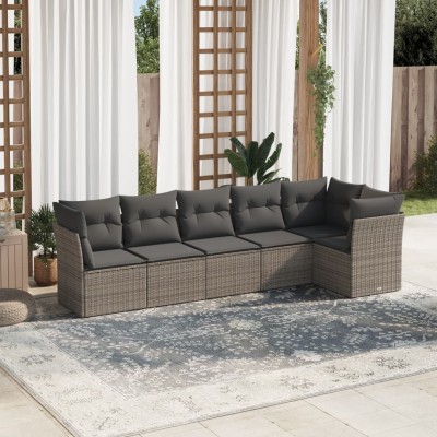 Sofa set with cushions, 6...